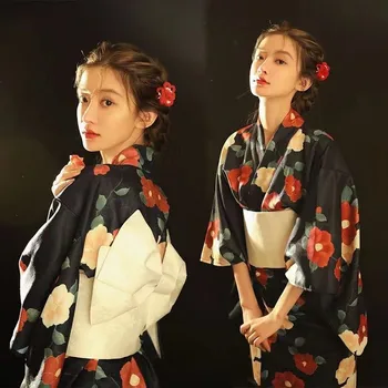 Японское Традиционное Платье-кимоно С Цветочным Принтом Obi, Воздушные Платья, Костюм Для Женщин, Женская Гейша, Хаори, Юката, Кимоно, Костюм