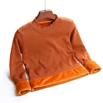 Женский пуловер, Новый осенний утолщенный свитер-основа с длинными рукавами, модный трендовый тонкий универсальный свитер