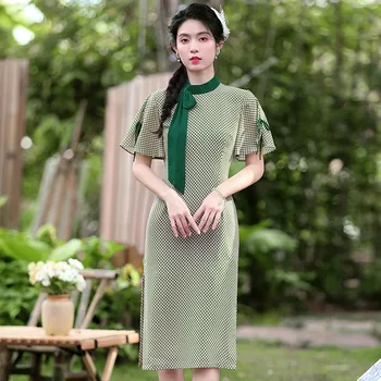 Новое Элегантное Вечернее Платье В Китайском Стиле, Женское Шифоновое Платье Cheong-sam Qipao