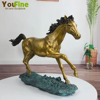 Бронзовая скульптура лошади, Бегущая лошадь, Бронзовая статуя, Большие Скульптуры животных из бронзового литья Для домашнего декора, украшения, подарки