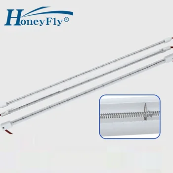 HoneyFly 10шт Инфракрасная Нагревательная лампа 220 В 1000 Вт 500 мм ИК-Галогенная Нагревательная трубка С двойной Спиралью Инфракрасная Сушка Кварцевая