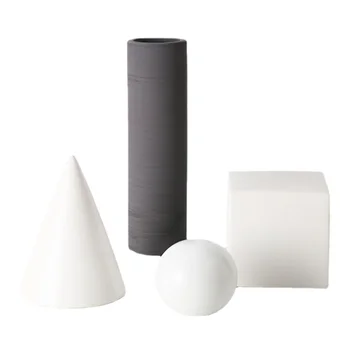 Белое геометрическое керамическое украшение, матово-белая модель книжной полки для комнаты, креативные керамические украшения ручной работы
