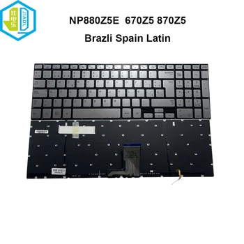 Латиноамериканские Испанские Клавиатуры С Подсветкой Бразильская Клавиатура Для Samsung NP870Z5E NP880Z5E NP670Z5E 680Z5E NP780Z5E Бразилия Испания С Подсветкой
