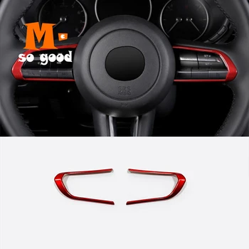 Кнопка Рулевого колеса Автомобиля Рамка Крышка Отделка Наклейка ABS Красный Стайлинг для Mazda 3 Axela 2019 2020 Аксессуары Для интерьера