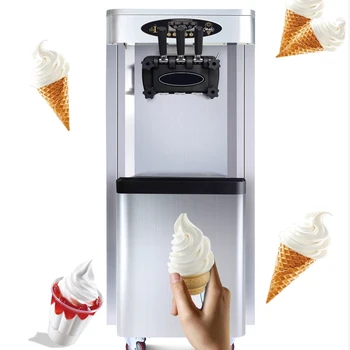 Коммерческая машина для приготовления мороженого С предварительным охлаждением и автоматической очисткой, 2 + 1 Машина для замораживания мороженого со смешанным вкусом