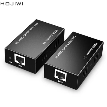 HOJIWI HDMI-совместимый Удлинитель, Конвертируемый Через signle RJ45 cat5e Cat6 Ethernet HDMI Отправитель и приемник для Портативных ПК DVD AD20