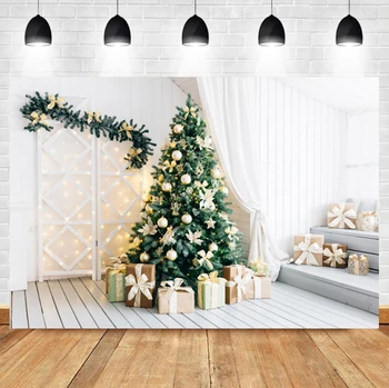 Laeacco White Board Room, Подарок на Зеленую Рождественскую елку, Фон для Дня рождения ребенка, Фотографический Фон для фотостудии