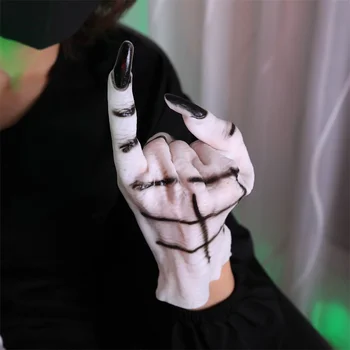 Женские Перчатки Ghost Создают незабываемый Жуткий образ Уникальный Дизайн Высококачественные Материалы Пугающие Аксессуары White Ghost