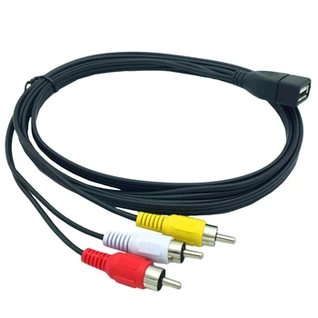 1,5 М USB-разъем к 3 RCA Phono Av-кабелю, ведущему к ПК, телевизору, Aux,аудио-видеоадаптеру