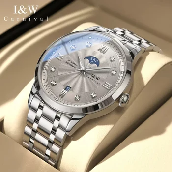 Карнавальный бренд IW Серии MIYOTA Механические часы для мужчин с сапфировым стеклом HD, светящиеся Автоматические часы, Спортивные Водонепроницаемые часы