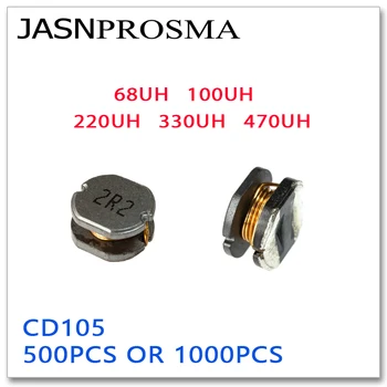 JASNPROSMA SMD силовой индуктор CD105 500ШТ 1000ШТ 68UH 100UH 220UH 330UH 470UH 680 101 221 331 471 9*10*5.8 мм Новый высокое качество