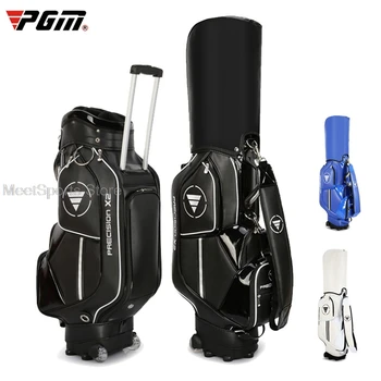 Стандартная сумка для гольфа Pgm с колесами, водонепроницаемые сумки для гольфа из искусственной кожи, Авиационные пакеты Большой емкости, вмещающие 13-14 клюшек, Дорожная упаковка 3 цвета