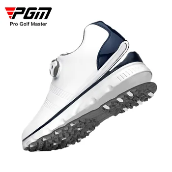 Обувь для гольфа PGM, Мужская Водонепроницаемая Обувь, Вращающиеся Шнурки, Обувь Для Гольфа, Противоскользящие Кроссовки На Шпильках