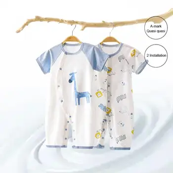 Очаровательный летний хлопковый детский комбинезон из 2 предметов для новорожденных - идеально подходит для первого наряда вашего малыша