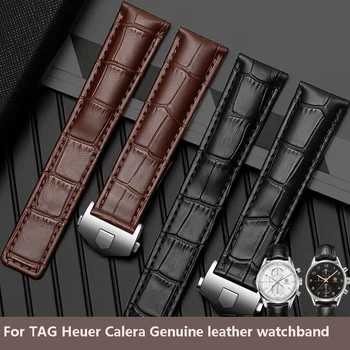 Для TAG Heuer Calera Ремешок для часов Синий коричневый черный Из натуральной кожи Мужской Ремешок Для часов Аксессуары Мужчины Женщины 19 мм 20 мм 22 мм