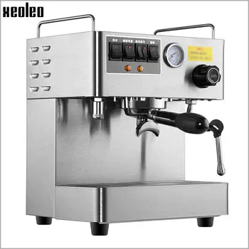 Коммерческая эспрессо-машина Xeoleo, Автоматическая кофеварка для эспрессо, Кофемашина для эспрессо из нержавеющей стали, Эспрессо высокого давления 15 бар