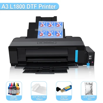 DTF Imprimante A3 Impresora С преобразованием DTF Kt DTF ПЭТ Пленка Термоплавкий Порошок DTF Трансферный принтер для печати футболок A3