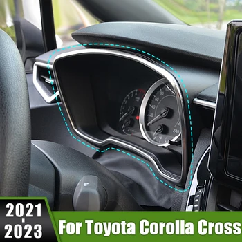 Для Toyota Corolla Cross XG10 2021 2022 2023, Гибридная рамка приборной панели автомобиля из нержавеющей Стали, дисплей, Спидометр, Накладка, наклейка, отделка