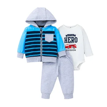 Детская одежда от 0 до 12 месяцев, Детский комплект, Осенний Детский костюм на молнии с монограммой для новорожденного для мальчика
