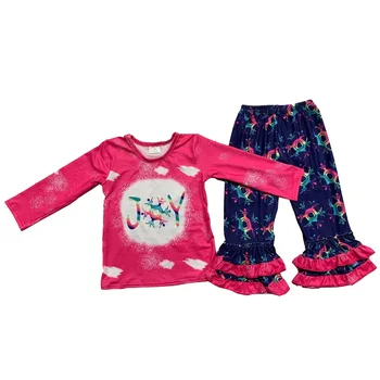 Весенне-осенний комплект детской одежды для маленьких девочек, топ с длинными рукавами, леггинсы, комплект из 2 предметов, детская одежда из молочного шелка, бутик