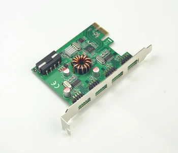 PCIE-9-контактная карта расширения 9pin для 8 портов USB 2,0 Внешний 4x9-контактный разъем USB2.0 для адаптера PCIe-карты USB-концентратор с чипом UPD720202