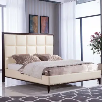 Роскошная мебель, подержанная французская мебель для спальни, простой дизайн двуспальной кровати из дерева