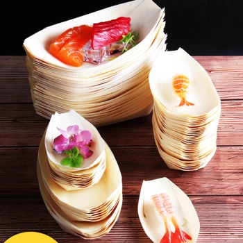 Холодное блюдо украшение блюда блюдо в форме лодочки креативная посуда одноразовый бумажный кораблик деревянная лодка лодка для суши коробка для дим-самов сашими
