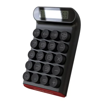 Ретро калькулятор Механическая клавиатура Портативный компьютер 10-значный ЖК-дисплей Финансовый офис Модный калькулятор-черный