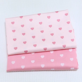 160x50 см Хлопчатобумажная саржевая ткань с принтом розового сердца и персика, для изготовления стеганого одеяла, Простыни, детской пижамы, платья ручной работы из ткани-ракушки