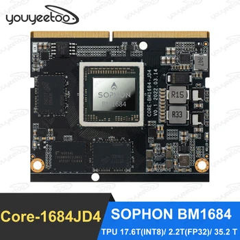 Материнская плата Youyeetoo Core-1684JD4 AI Core SOPHON BM1684 Восьмиядерный процессор A53 с большим объемом памяти и высокой вычислительной мощностью 6 ГБ/12 ГБ LPDDR4/LPDDR4X