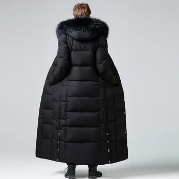 Пальто, Зимняя пуховая куртка с капюшоном, Утолщенные Длинные Пуховики для Мужчин, Jaqueta Feminina