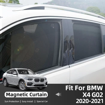 Для BMW X4 G02 F98 2019-2024 Автомобильный Солнцезащитный Козырек Переднее Лобовое Стекло Сетчатая Занавеска Заднее Боковое Окно Солнцезащитный Козырек M40D M40I