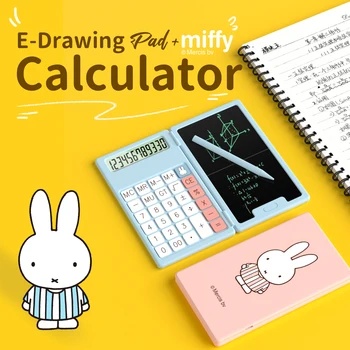 Портативный Калькулятор Miffy, планшет для письма с ЖК-экраном, Складной Научный калькулятор, планшет, Цифровой блокнот для рисования со стилусом