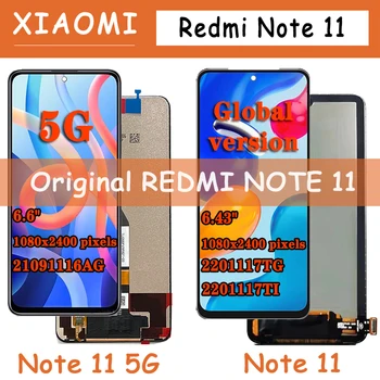 100% Протестировано Для Xiaomi Redmi Note 11 LCD 2201117TG Дисплей с Сенсорным экраном, Дигитайзер Для Redmi Note 11 5G Дисплей 21091116AC