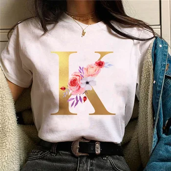 Алфавит от А доя, топ, женская футболка с рисунком комикса, японская одежда для девочек
