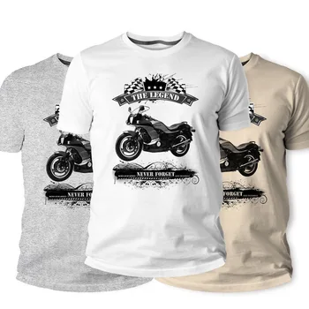Японский Классический Мотоцикл Motorrad Gpz750 Turbo Klr650 Klx250Sf, Новая Летняя Хлопковая Одежда Для Фитнеса с Круглым Вырезом, Футболка С Фильмом