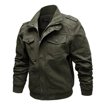 Брендовая военная куртка-бомбер, мужское хлопковое пальто, армейское сафари, пилот, Весна-осень, повседневная облегающая одежда 5XL 6XL