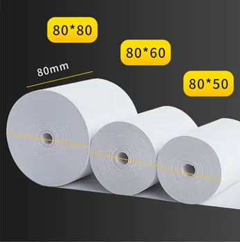 50 рулонов кассовой бумаги POS thermal 80 * 60 для кассовых аппаратов бумага для печати в супермаркете pos 80 мм