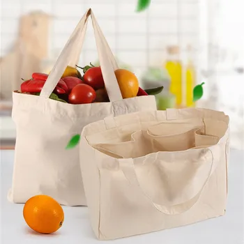 Хлопчатобумажные холщовые сумки Эко Многоразового использования, Складная Большая сумка через плечо для женщин, для покупок