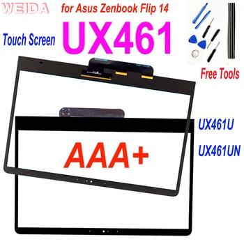AAA + 14-дюймовый Сенсорный экран для Asus Zenbook Flip 14 UX461 UX461U ux461un Дигитайзер Стекло экрана 100% Протестировано инструментами
