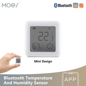 MOES Tuya Bluetooth Умный Датчик температуры Влажности ЖК-Гигрометр для помещений Термометр Приложение Дистанционное управление Голосовое Управление Google