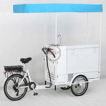 Мобильный Трехколесный велосипед для мороженого с раковиной для воды, Электрический Грузовой Велосипед, Тележка для взрослых, для продажи