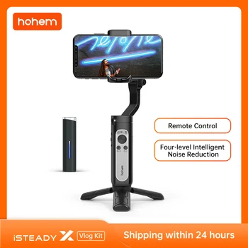 Комплект для видеоблогера Hohem iSteady X Беспроводной петличный микрофон с 3-осевым ручным стабилизатором для смартфона