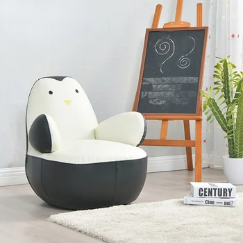 Маленький Семейный Кожаный Художественный Диван Penguin Простой Современный Одноместный Маленький Диван Для Спальни, Мини-диван для Ленивых Детей
