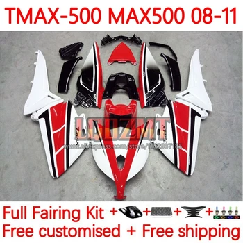 Бело-красные OEM-обтекатели для YAMAHA T-MAX500 MAX 500 TMAX500 MAX500 TMAX XP500 2008 2009 2010 2011 MAX-500 08 09 10 11 32No.12