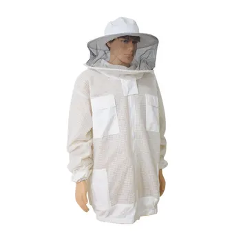 Костюм для защиты от пчел для пчеловодства, 3-Слойная Сетчатая Дышащая Вентилируемая Защитная одежда, куртка для пчел со съемной безопасной шляпой-вуалью, костюмы