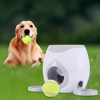Принадлежности для домашних животных Автоматическая кормушка для домашних животных, Пусковая установка для теннисных мячей, игрушки для дрессировки собак, интерактивная машина для метания мячей