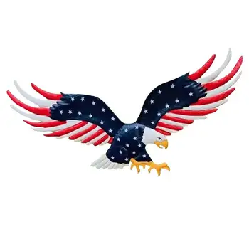 Патриотические украшения с орлом Патриотическая летающая статуя белоголового орлана Металлический декор с рисунком американского флага для наружного двора