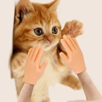 Игрушка для кошек, Интерактивные резиновые перчатки для поглаживания кошачьей мордочки, Массажер для головы, игрушки для кошек, игрушки для котенка, товары для домашних животных