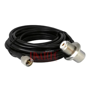 Удлинительный кабель RG58U с прямым углом SO239 к МИНИ-штекеру UHF GM300 для мобильной автомобильной радиоантенны PL259